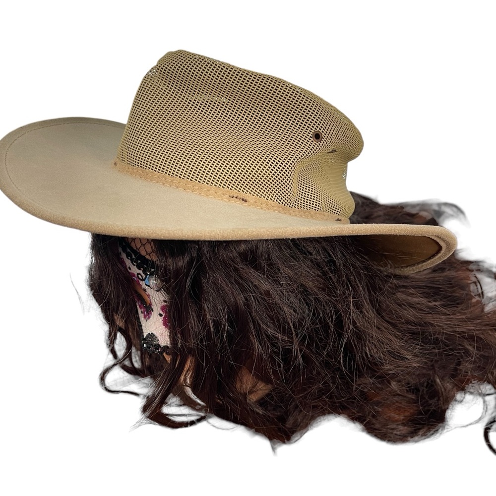 Australian Outback brown Jacaru Leather Summer Breeze hat mesh air vents- medium